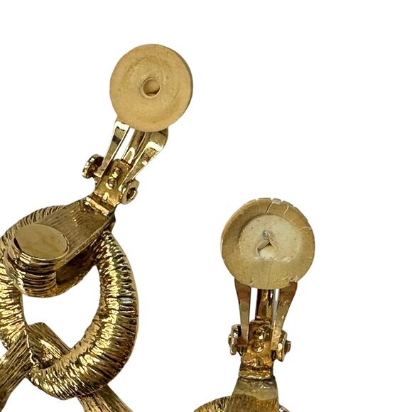 Yves Saint Laurent YSL Vintage Geometric Dangle Earrings - Picture 7 of 12